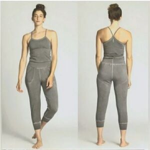 Ripple Yogawear NWT Sz M Gray Stonewash Organic Cotton Long Jumpsuit Athleisure